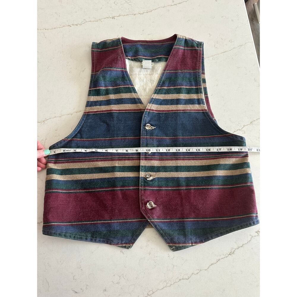 Vintage Southwestern Stripe Vest Women’s Button Front Boho 
Western 90’s USA Med - Picture 6 of 7